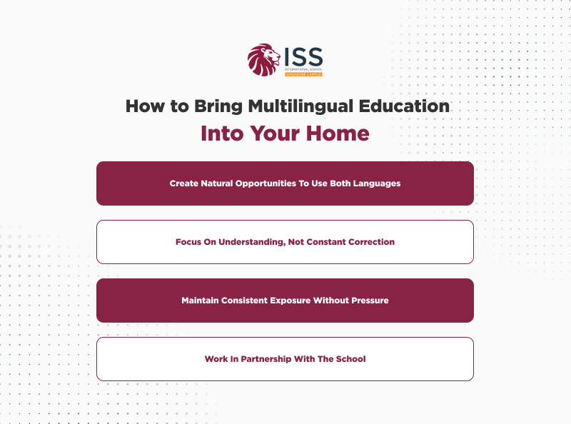 Infographic detailing tips to bring multilingual education into home